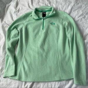 The North Face SMALL Pullover 1/4 quarter zip fleece Green Long Sleeve